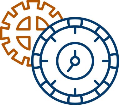 Web kullanımı için Zaman Yönetimi Simgesi, Basit Vektör İllüstrasyonu