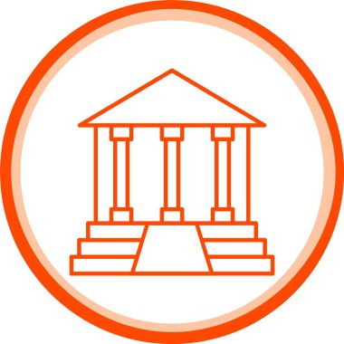 Web Kullanımı için Müze Simgesi, Basit Vektör İllüstrasyonu