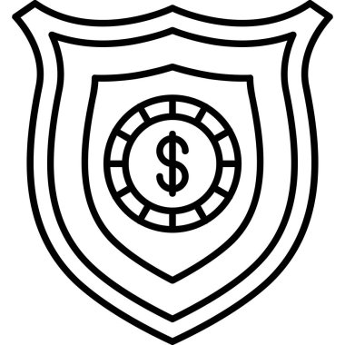 kalkan ikon vektör illüstrasyonu