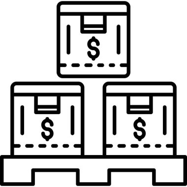 nakit dolar nakit simgesi ana hatları biçiminde