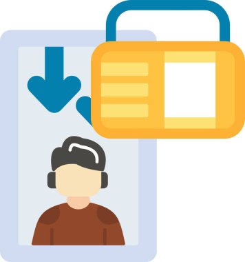 Kimlik kartı simgesi, vektör illüstrasyonu