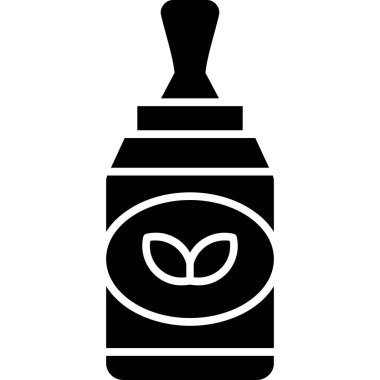 Beyaz arkaplanda izole edilmiş şişe simgesi ve vektör illüstrasyonu