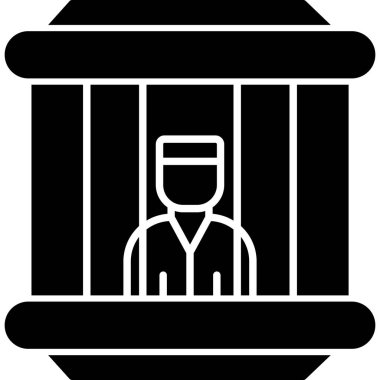 Hapishane simgesi, vektör illüstrasyonu