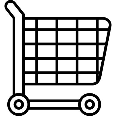 Alışveriş arabası simgesi, vektör illüstrasyonu