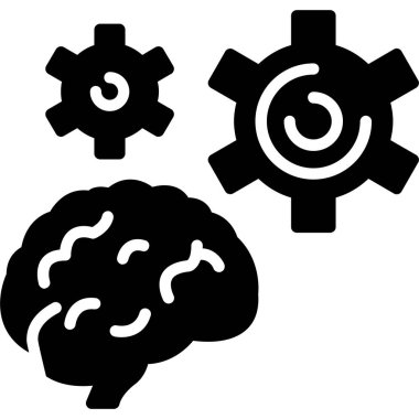 Beyin vites düz simgesi