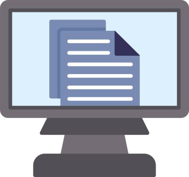 bilgisayar ekranı simgesi. Web için basit bilgisayar ekran vektör simgesi çizimi