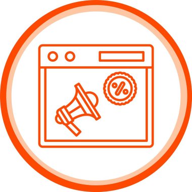 Web kullanımı için İndirim Simgesi, Basit Vektör İllüstrasyonu