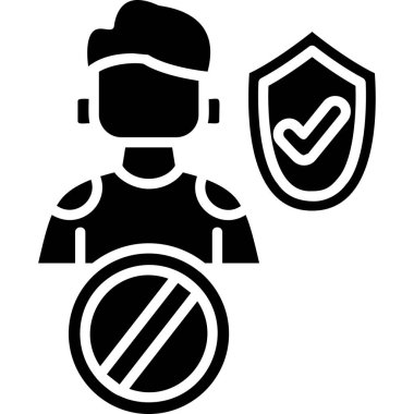 Güvenlik. Web simgesi basit illüstrasyon