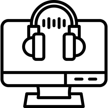 mikrofon simgesine sahip müzik çalar, basit tasarım