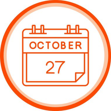 27 Ekim Simgesi, Web Kullanımı için Basit Vektör İllüstrasyonu