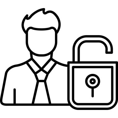 Güvenlik simgesini kilitle. Web için kilit vektör simgelerinin özet çizimi