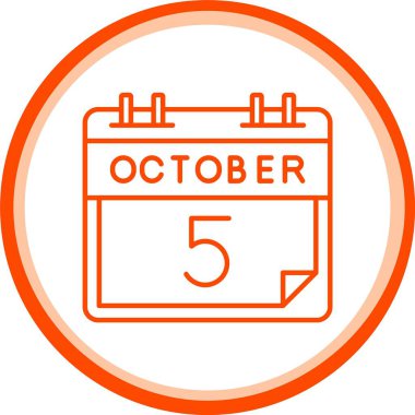 Web kullanımı için 5 Ekim Simgesi, Basit Vektör İllüstrasyonu