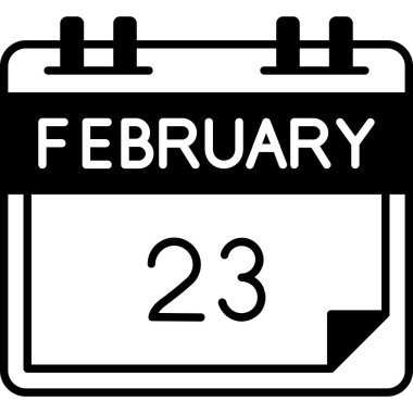 Şubat 24 - Takvimin 24 'ü Takvimde takvim, simge - vektör tasarımı