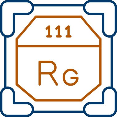 111 Roentgenium Simgesi, Web Kullanımı için Basit Vektör İllüstrasyonu