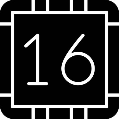 16 takvim simgesi, vektör illüstrasyon grafik tasarımı