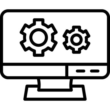 bilgisayar ve ayar satırı simgesi, vektör tasarımı