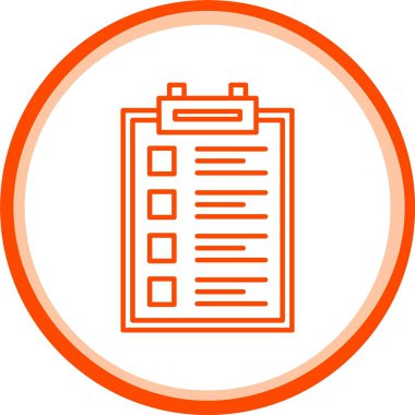 Web Kullanımı için Kontrol Listesi Simgesi, Basit Vektör İllüstrasyonu