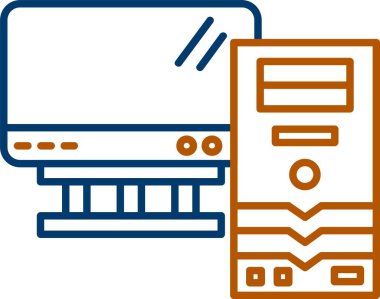 Kişisel Bilgisayar Simgesi, Web Kullanımı için Basit Vektör İllüstrasyonu