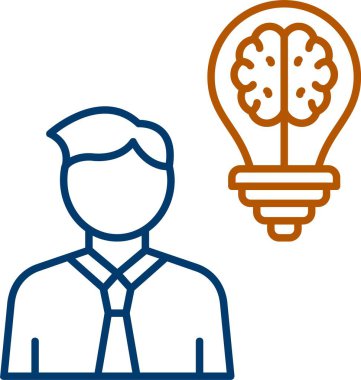 Duygusal Zeka Simgesi, Web Kullanımı için Basit Vektör İllüstrasyonu