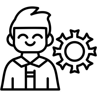 işçi simgesi, vektör illüstrasyonu