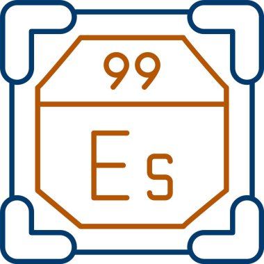 99 Einsteinium Simgesi, Web Kullanımı için Basit Vektör İllüstrasyonu