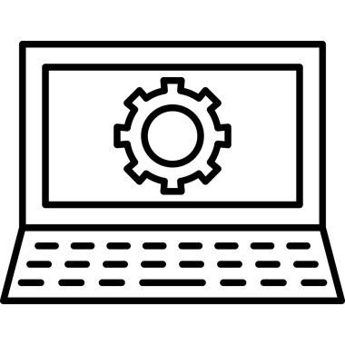 Dizüstü bilgisayar simgesi vektör çizimi