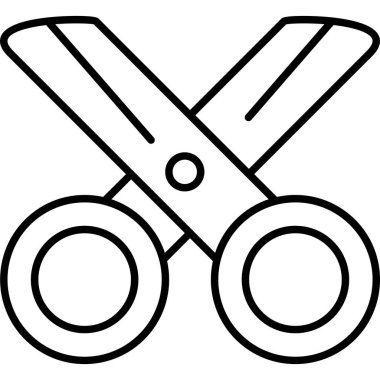 Makas vektör satırı simgesi