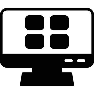 bilgisayar izleme simgesi, vektör illüstrasyonu