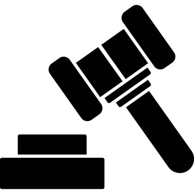 Yargıç Tokmak simgesi, basit vektör illüstrasyonu