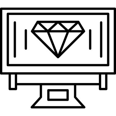 Elmaslı laptop. Web simgesi basit illüstrasyon