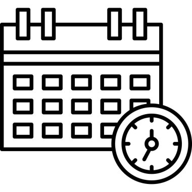 Takvim simgesi, basit biçim vektör çizimi