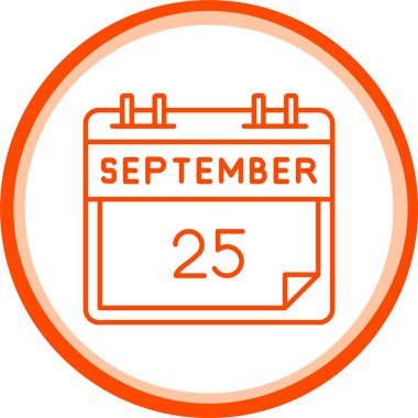 25 Eylül Simgesi, Web Kullanımı için Basit Vektör İllüstrasyonu