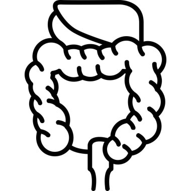 İnsan bağırsak simgesi, anahat stili