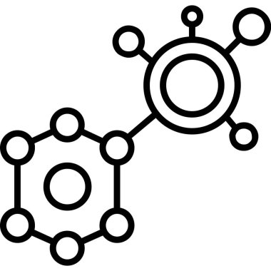 Molekül molekülü ikon vektör ana hatları çizimi
