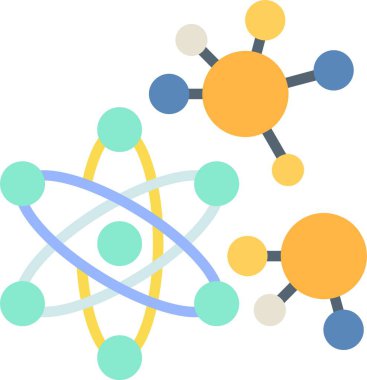Molekül ikon vektörü. düz resimleme.