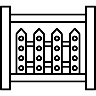 Çit simgesi. Ağ için çit vektör işaretinin ana hatları