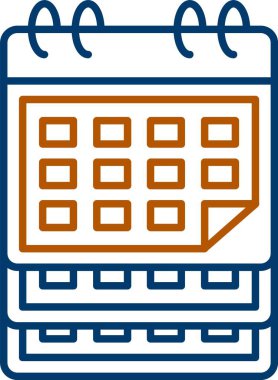 Web Kullanımı için Takvim Simgesi, Basit Vektör İllüstrasyonu