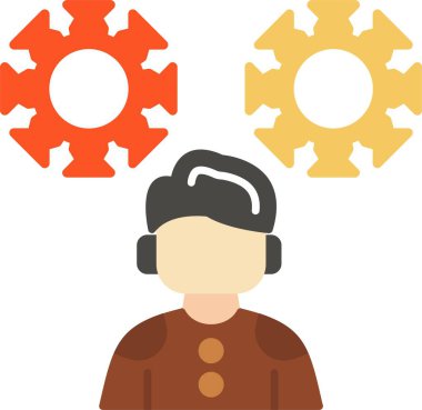 müşteri hizmet düz simgesi