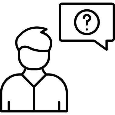 soru simgesi vektörü, konuşma kabarcığı işareti olan kişi avatarı