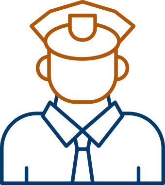 Web Kullanımı için Polis Simgesi, Basit Vektör İllüstrasyonu