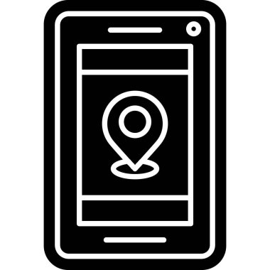 Mobil GPS haritası konum simgesi ana hat biçiminde