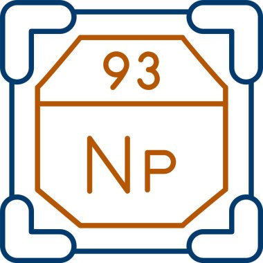93 Neptunyum Simgesi, Web Kullanımı için Basit Vektör İllüstrasyonu