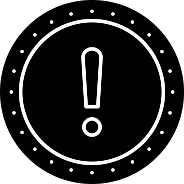 Çemberde ünlem işareti var. Vektör simgesi. Dikkat işareti