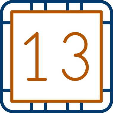 13. 13 Simgesi, Web Kullanımı için Basit Vektör İllüstrasyonu