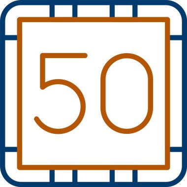 Web Kullanımı için 50 Elli Simge, Basit Vektör İllüstrasyonu