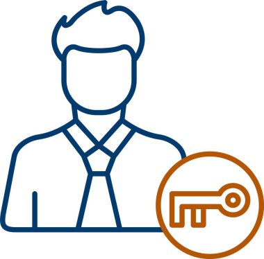 Web Kullanımı için Kullanıcı Anahtarı Simgesi, Basit Vektör İllüstrasyonu