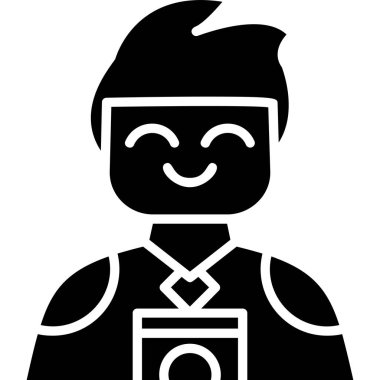 Siyah takım elbiseli ve bir fincan kahveli bir adamın vektör çizimi.