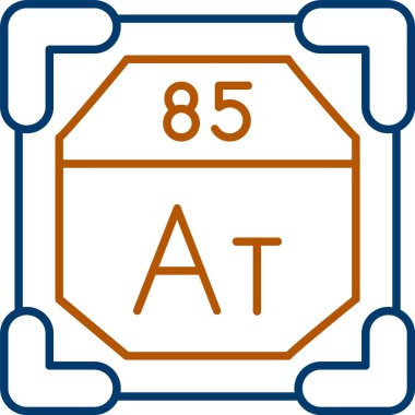 85 Astatin Simgesi, Web Kullanımı için Basit Vektör İllüstrasyonu