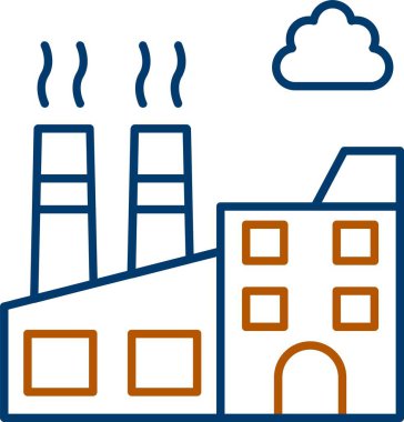 Web kullanımı için Fabrika Simgesi, Basit Vektör İllüstrasyonu