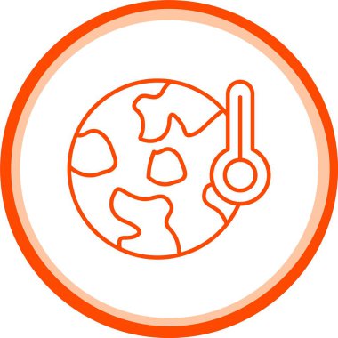 Web Kullanımı İçin Küresel Isınma Simgesi, Basit Vektör İllüstrasyonu